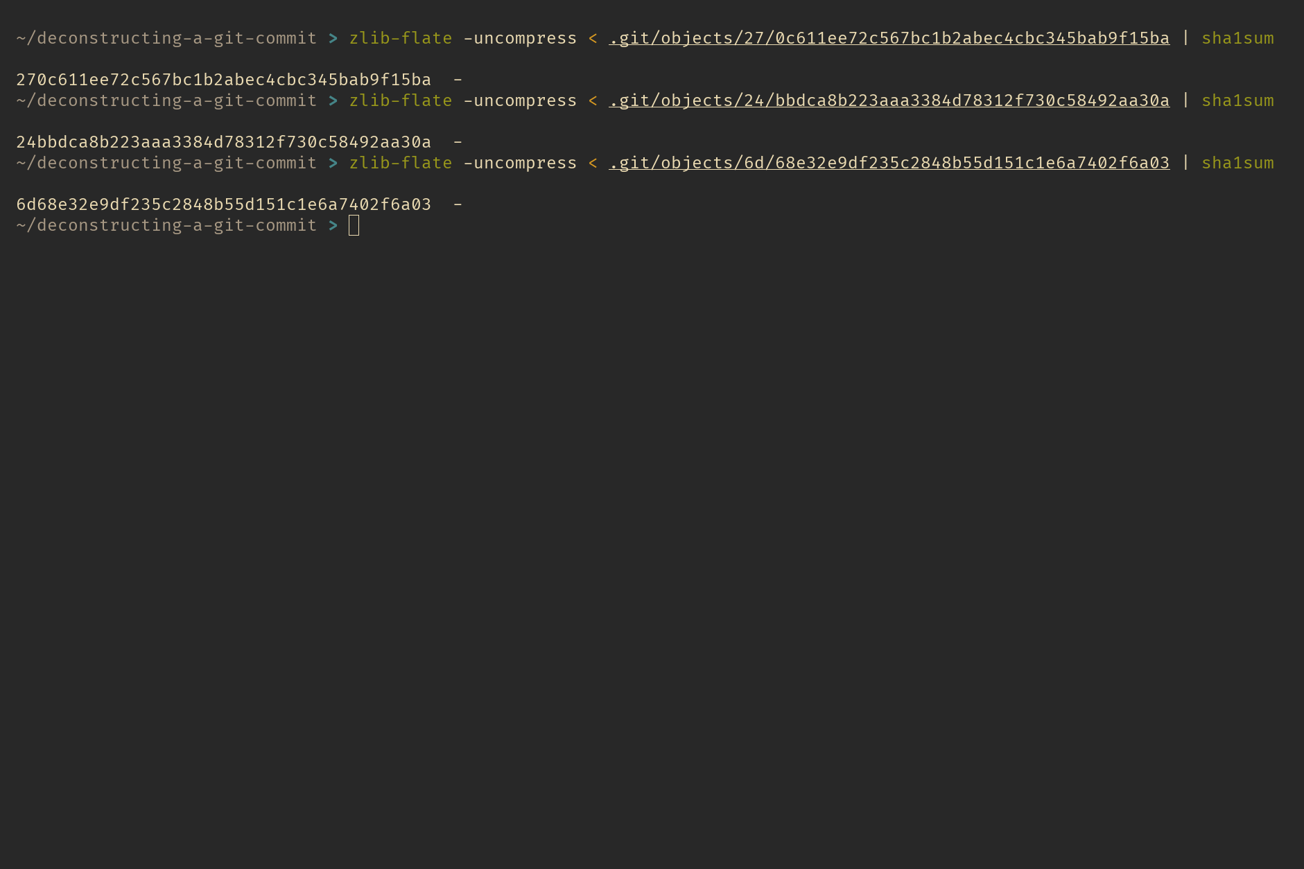 commit tree